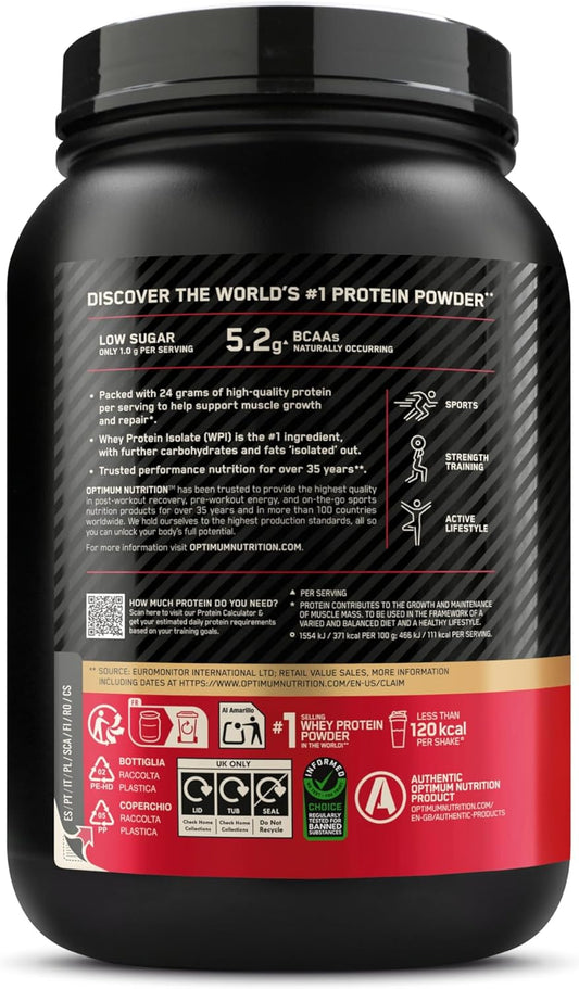 Optimum Nutrition Gold Standard 100% Protein Powder, White Chocolate Raspberry Flavour, 30 Servings, 900 g