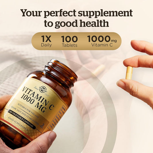 Solgar Vitamin C 1000mg Healthy Immune System Helps Fight Free Radicals Vegan 100 Capsules