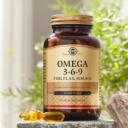 Solgar Omega 3-6-9 Softgels 60 Softgels - Blend of Premium Fish, Flax and Borage Oils