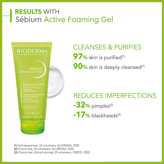 Bioderma Sbium Active Foaming Gel 200 Ml For Acneic And Oily Skin