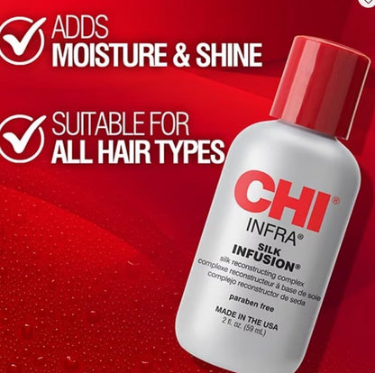 CHI Silk Infusion Leave-in Serum for Repair Strengthening Moisturizing Hair 59ml
