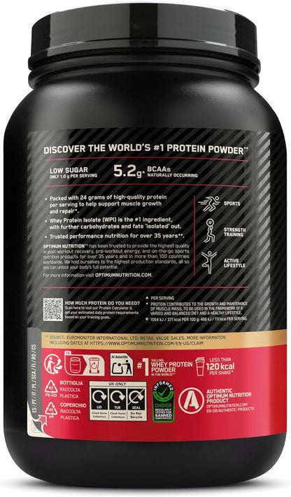 Optimum Nutrition Gold Standard 100% Protein Powder, White Chocolate Raspberry Flavour, 30 Servings, 900 g