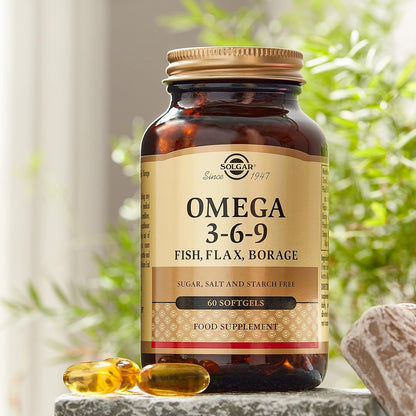 Solgar Omega 3-6-9 Softgels 60 Softgels - Blend of Premium Fish, Flax and Borage Oils