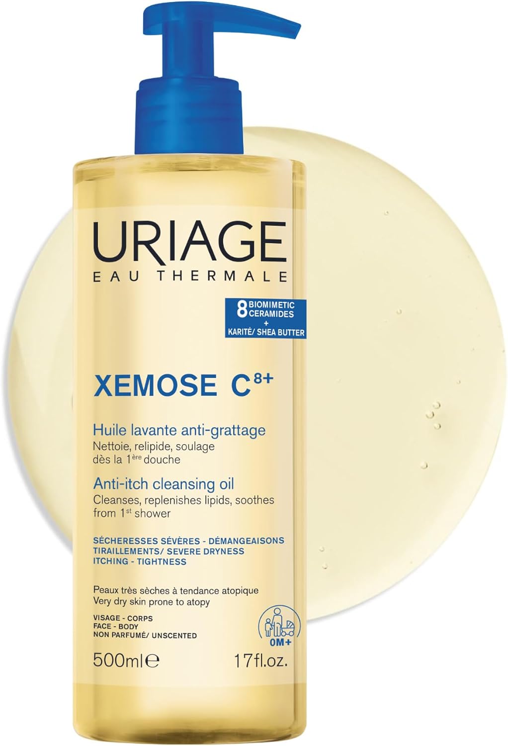 Uriage Xmose Cleansing Soothing Oil 500ml Gentle Cleansing Oil For Face And Body